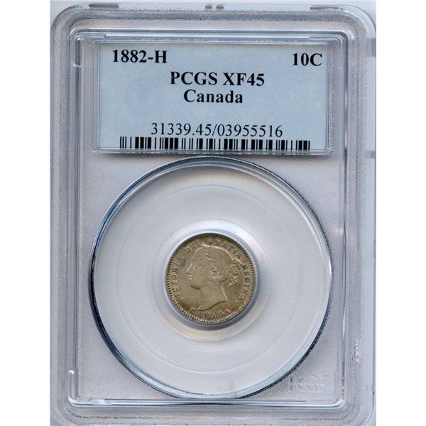 1882H Ten Cents - PCGS XF45