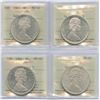 Image 1 : 1965 Silver Dollars - Lot of 4 ICCS Graded