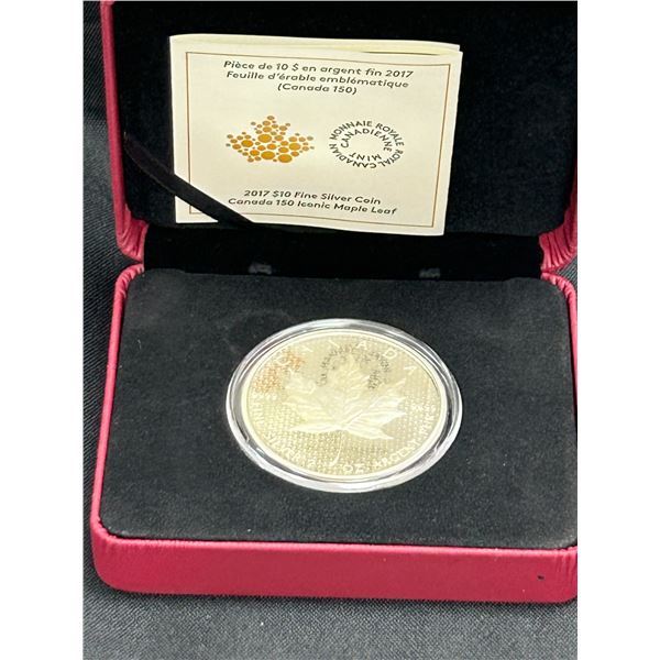 2017 $10 Canada 150 Iconic Maple Leaf 2oz. Fine Silver (No Tax)