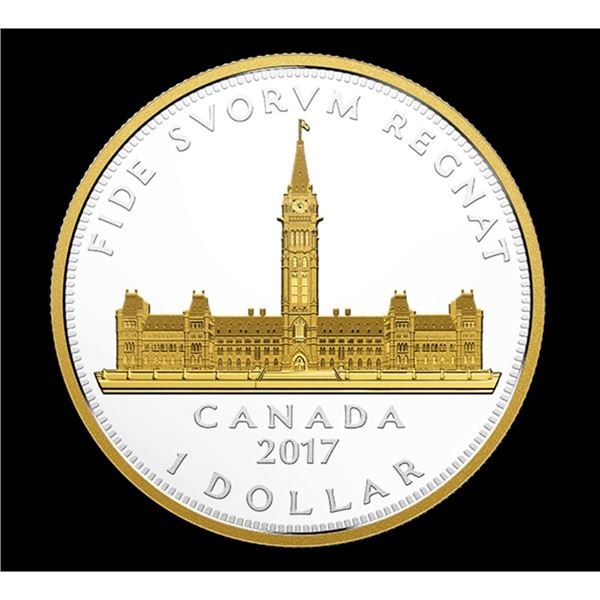 2017 Canada $1 Fine Renewed Silver Dollar - Royal Visit Parliament Buildings