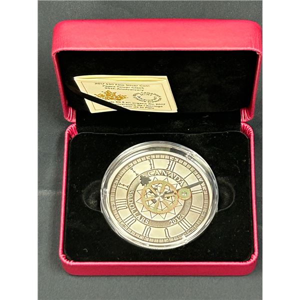 2017 $50 Peace Tower Clock 90th Anniversary Fine Silver Coin