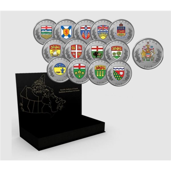 2018 Heraldic Emblems of Canada 14 Coin Set of Provincial Emblems