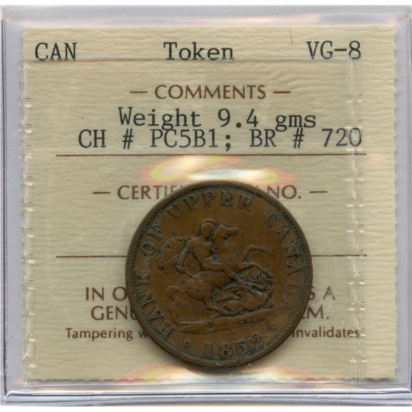 Bank of Upper Canada Half Penny Token