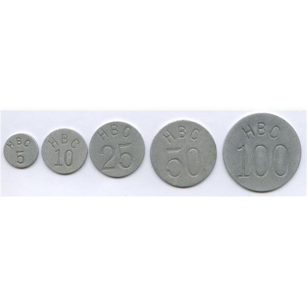 Hudson Bay Company Eastern Arctic Token Partial Set of 5