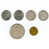 Image 1 : Lot of six Manitoba and Ontario tokens.