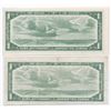 Image 2 : Bank of Canada $1, 1954 - Lot of 2 Cut out of register errors