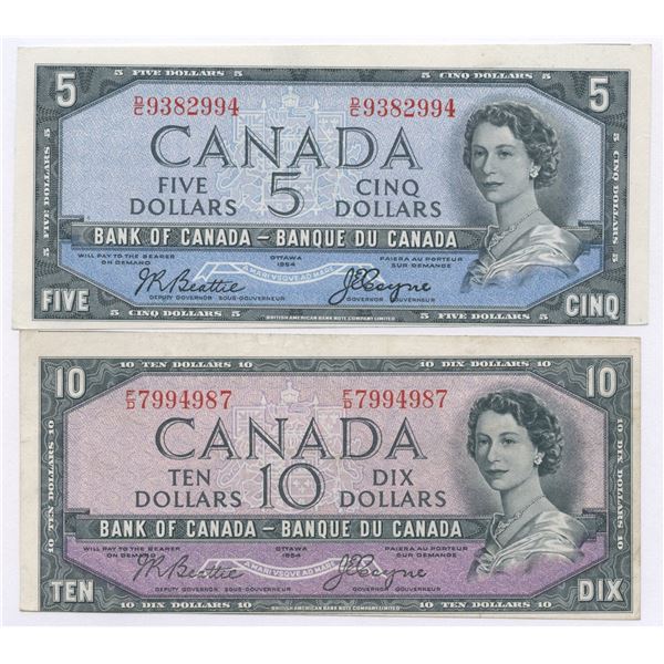 1954 Bank of Canada Devil's Face - Lot of 2 Cut out of register errors