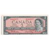 Image 1 : Bank of Canada $2, 1954 - Cut out of register error