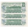 Image 2 : Bank of Canada $1, 1973 - 3 consecutive low serial numbers