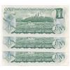 Image 2 : Bank of Canada $1, 1973 - 3 consecutive low serial numbers