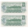 Image 2 : Bank of Canada $1, 1973 - 2 consecutive low serial numbers