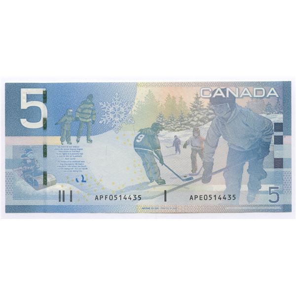 Bank of Canada $5, 2006 - Mismatch Prefix Error