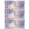 Image 1 : Bank of Canada $10, 2005 - Lot of 3 Radars