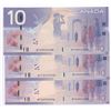 Image 1 : Bank of Canada $10, 2005 - Lot of 3 Radars