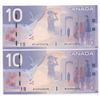 Image 1 : Bank of Canada $10, 2001 & 2005 - Lot of 2 Radars