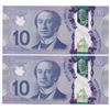 Image 2 : Bank of Canada $10, 2013 - Lot of 2 four digit radars