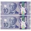 Image 2 : Bank of Canada $10, 2013 - Lot of 2 four digit radars