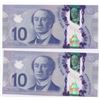 Image 2 : Bank of Canada $10, 2013 - Lot of 2 four digit radars