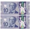Image 2 : Bank of Canada $10, 2013 - Lot of 2 four digit radars