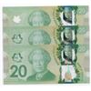 Image 2 : Bank of Canada $20, 2012 - Lot of 3 four digit radars