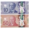 Image 2 : Bank of Canada $10 & $50, 2013 - Lot of 2 matching radars