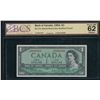 Image 1 : Bank of Canada $1, 1954 - 2 Digit Radar
