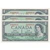 Image 1 : Bank of Canada $1, 1954 - Lot of 3 Consecutives