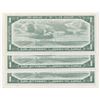 Image 2 : Bank of Canada $1, 1954 - Lot of 3 Consecutives