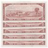 Image 2 : Bank of Canada $2, 1954 - Lot of 5 consecutives