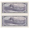 Image 2 : Bank of Canada $10, 1954 - Lot of 2 Consecutives