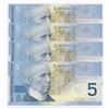 Image 2 : Bank of Canada $5, 2002 - Lot of 4 Consecutives