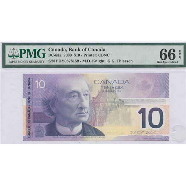 Bank of Canada $10, 2000 - FDY Short-Run