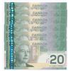Image 2 : Bank of Canada $20, 2004 - Lot of 6 Consecutives