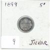 Image 1 : 1899 Canadian 5 cent silver coin