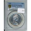 Image 1 : 1967 Canadian silver dollar, in plastic container - PCCS graded