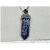 Image 2 : genuine stone pendant necklace blue/white speck