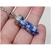 Image 3 : genuine stone pendant necklace blue/white speck