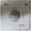 Image 1 : 1912 Canadian five cent silver coin