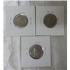 Image 3 : 1922, 23 & 24 Canadian five cent nickel coins