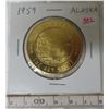 Image 1 : 1959 Alaska brass medal. The 49th State. 39mm.