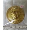 Image 1 : John Fitzgerald Kennedy brass medal. 1917 – 1963. Ultra High Relief. Massive 50mm.
