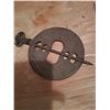Image 1 : Vintage antique Griswold 7 inch cast iron stove pipe damper reversable steel spindle