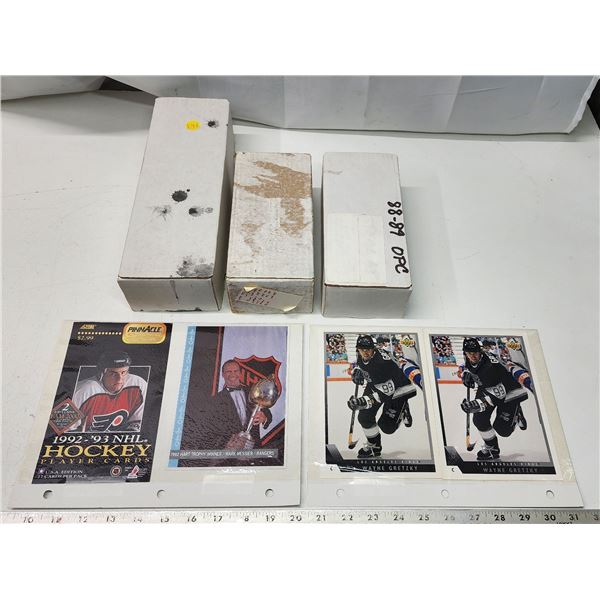 3 Boxes of assorted, large collection Hockey trading cards (some other sports included) & Large port