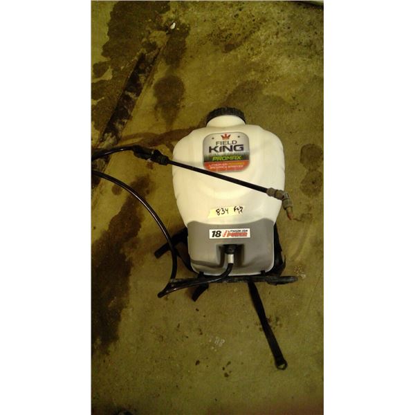 Field King 18V Lithium power pack sprayer has battery no charger