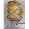 Image 3 : 2 vintage chalkware Dutch girls head wall hangings