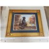 Image 1 : Picture black lab and puppies vintage dogs framed in wood ( 25"x21")