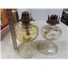 Image 2 : Pair of antique glass oil lamps