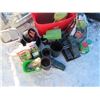 Image 3 : tote of gardening supplies - pots, watering cans, etc.