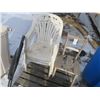 Image 1 : 3 plastic garden chairs, folding chair and vintage wooden chair