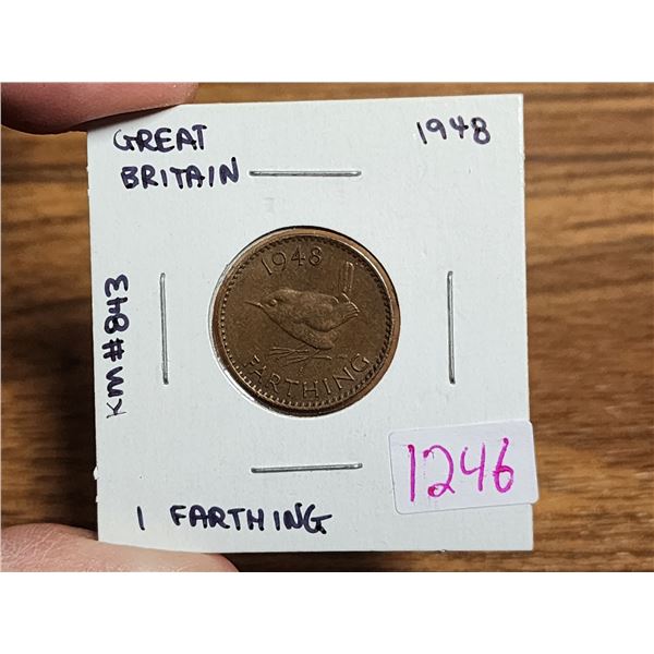 1948 Great Britain farthing coin